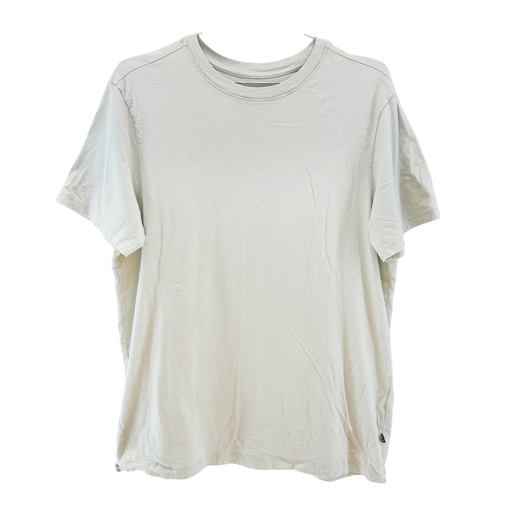 PAKA Organic Pima Cotton & Alpaca Crew Neck Tee • Large • bone beige
